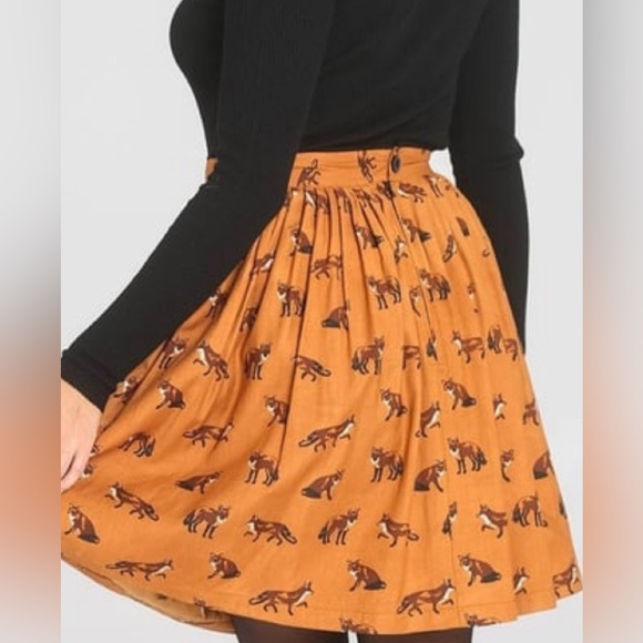 HELL BUNNY brown Vixey skater skirt mini skirt - Picture 2 of 7